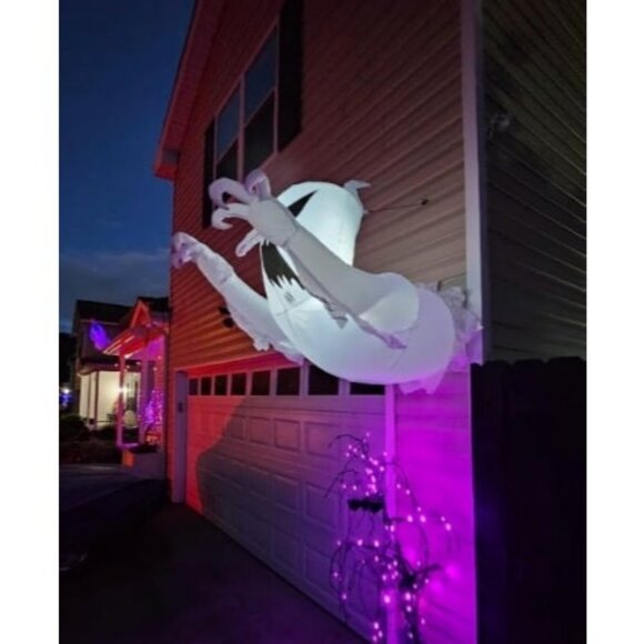 4.5 FT Halloween Inflatable Scary Flying Ghost Broke Out...